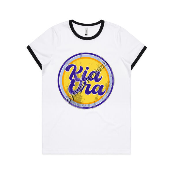 Kia Ora (badge style) - AS Colour Womens Ringer Tee Thumbnail
