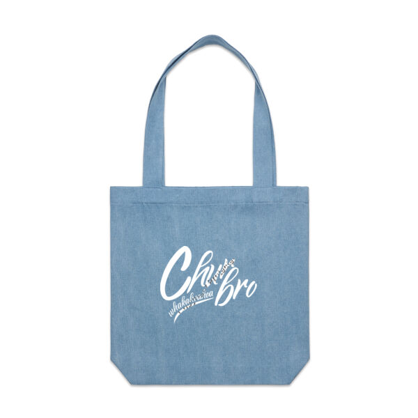 Chur Bro - Whakahoahoa (white) - AS Colour Denim Carrie Tote Thumbnail