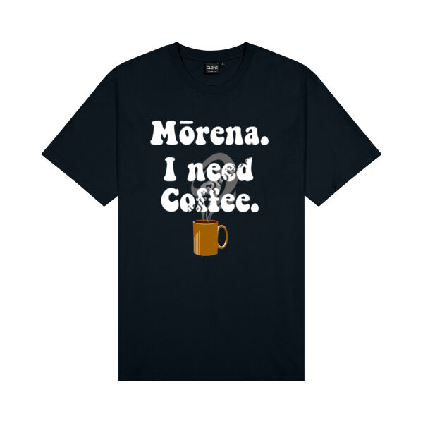 Mōrena. I Need Coffee. - Cloke Mens Outline Tee Thumbnail
