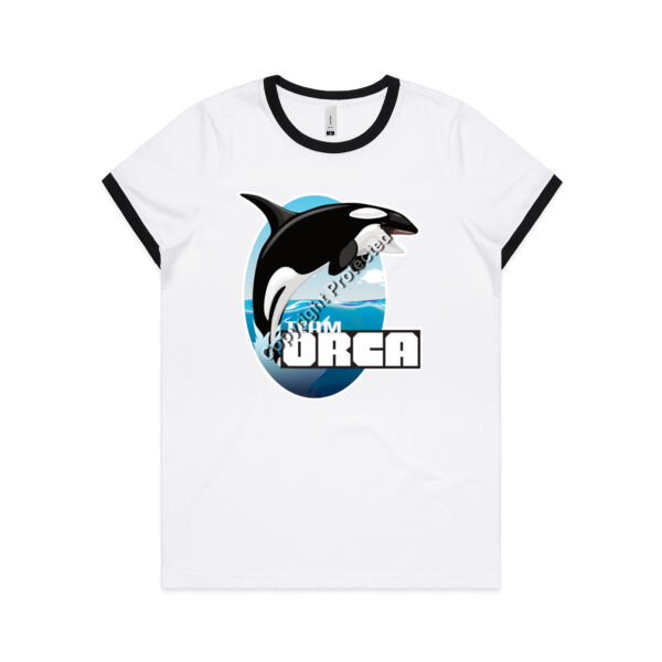 Team Orca! - AS Colour Womens Ringer Tee Thumbnail