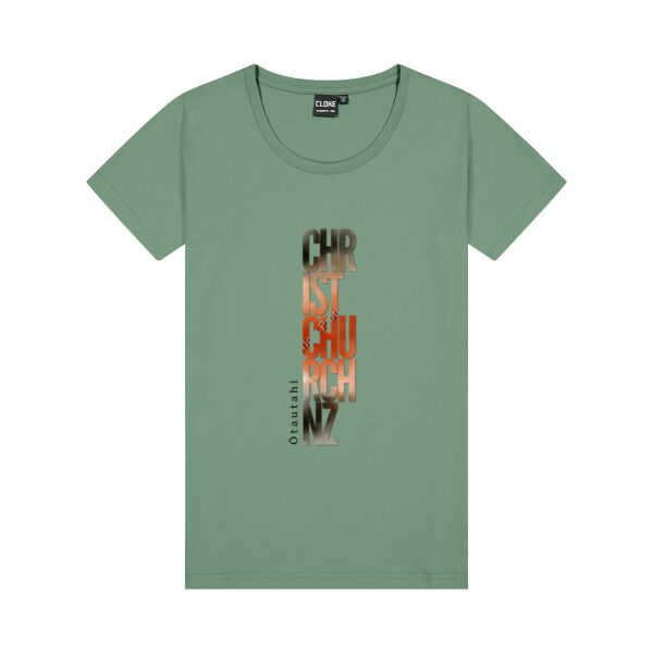 Otautahi Christchurch Aotearoa New Zealand - Cloke Womens Silhouette Tee Thumbnail