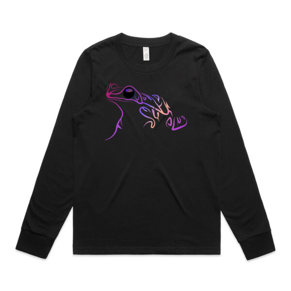 Stylised frog doodle - AS Colour Womens Maple Longsleeve Tee Thumbnail