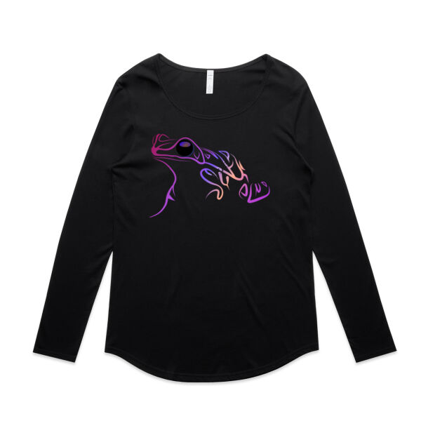 Stylised frog doodle - AS Colour Womens Mali Long Sleeve Tee Thumbnail