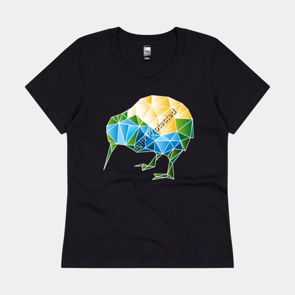Geometric Kiwi - Thread Project Womens Eden V-Neck Tee Thumbnail