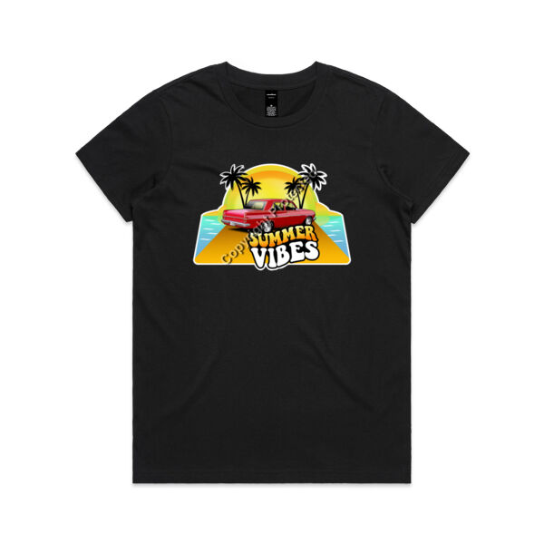Summer Vibes - Classic 1964 EH Holden - AS Colour Womens Maple Tee Thumbnail